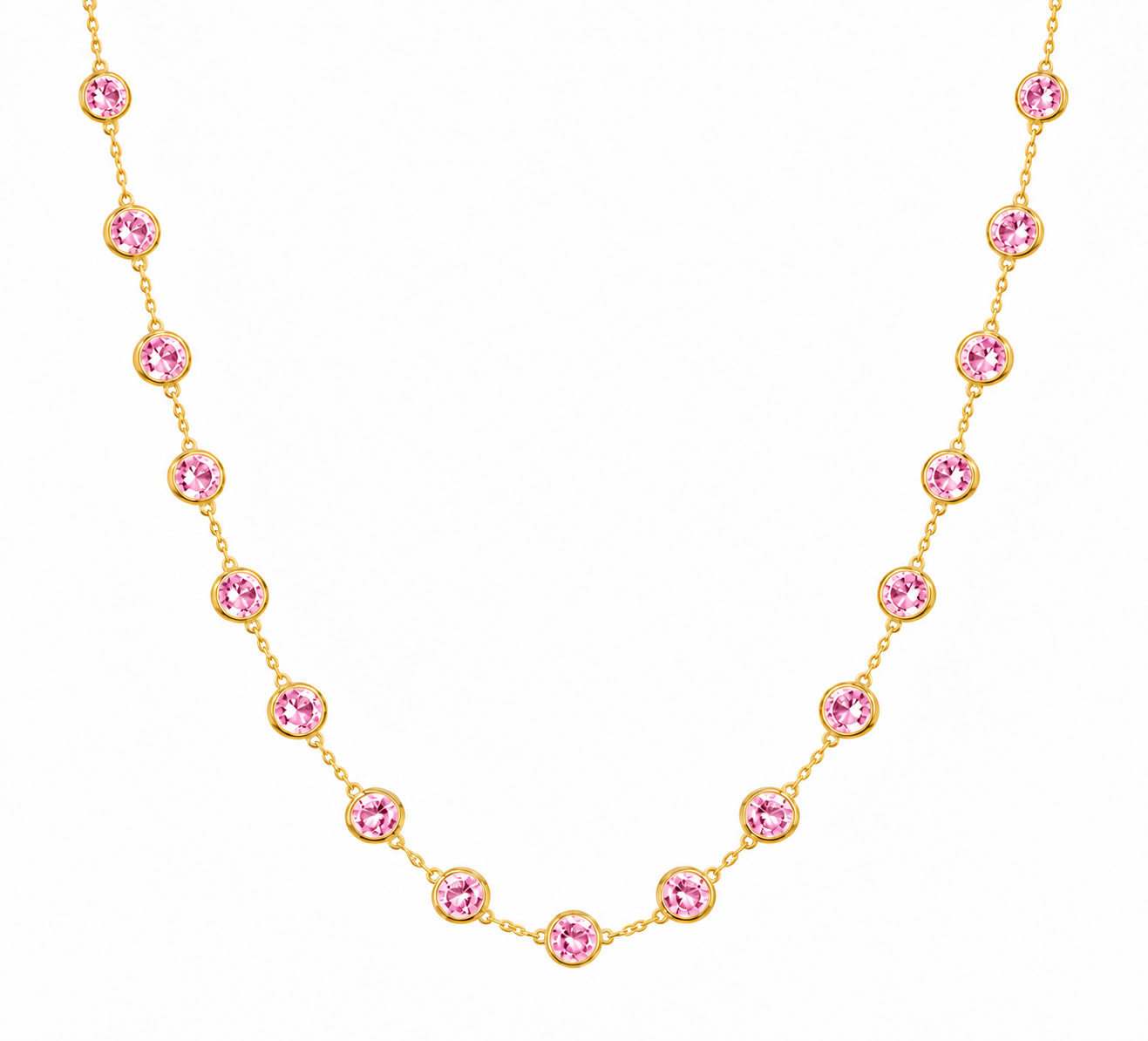 Pink Lab-Grown Diamonds-by-the-Yard Necklace in 14K Gold placement image