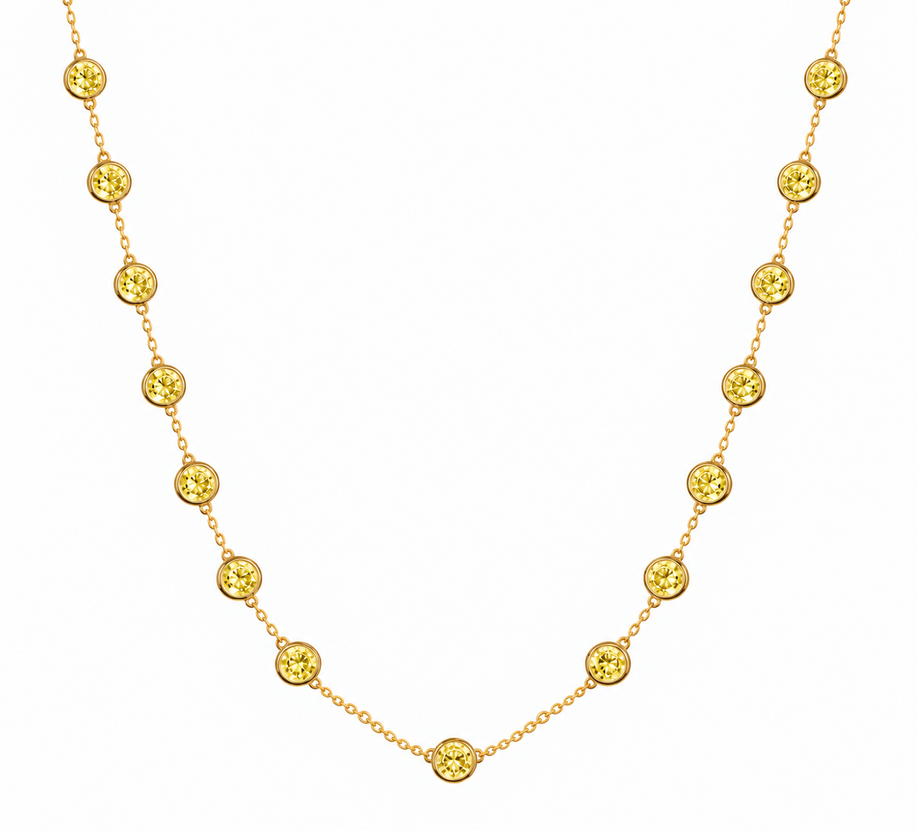 Yellow Lab-Grown Diamonds-by-the-Yard Necklace in 14K Gold placement image