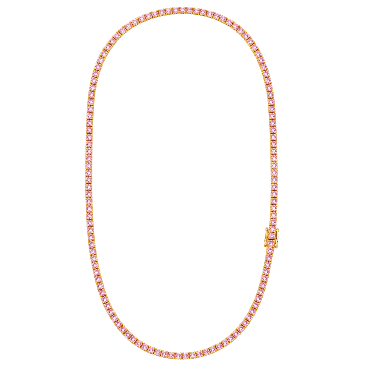 Pink Lab-Grown Diamond Tennis Necklace in 14K Gold placement image