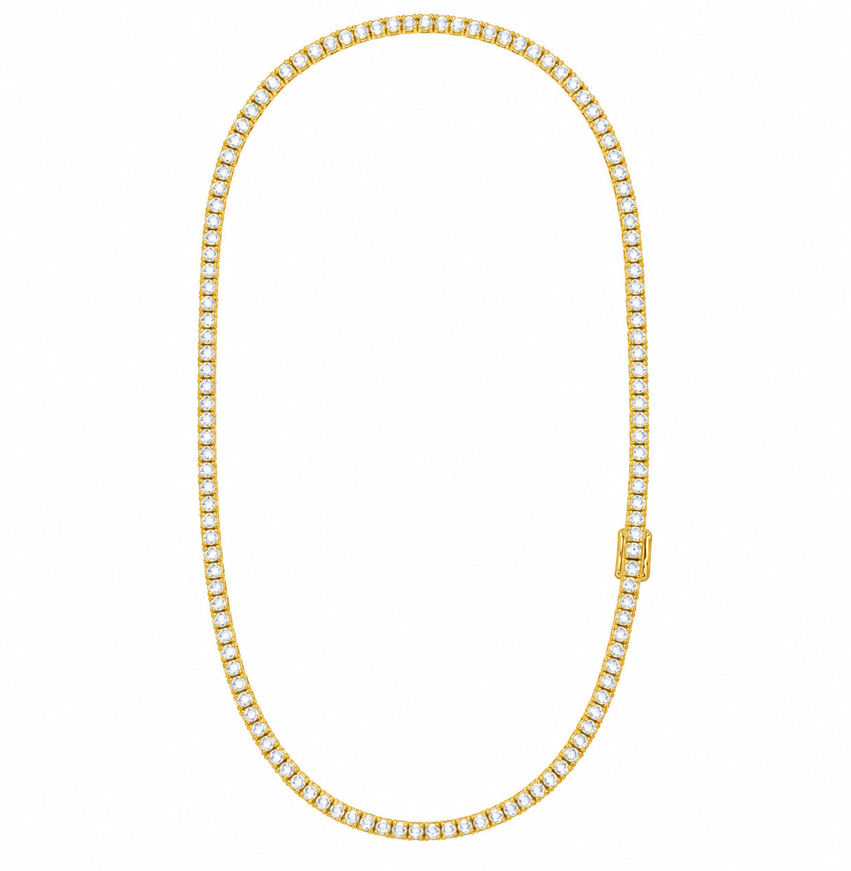 White Lab-Grown Diamond Tennis Necklace in 14K Gold placement image